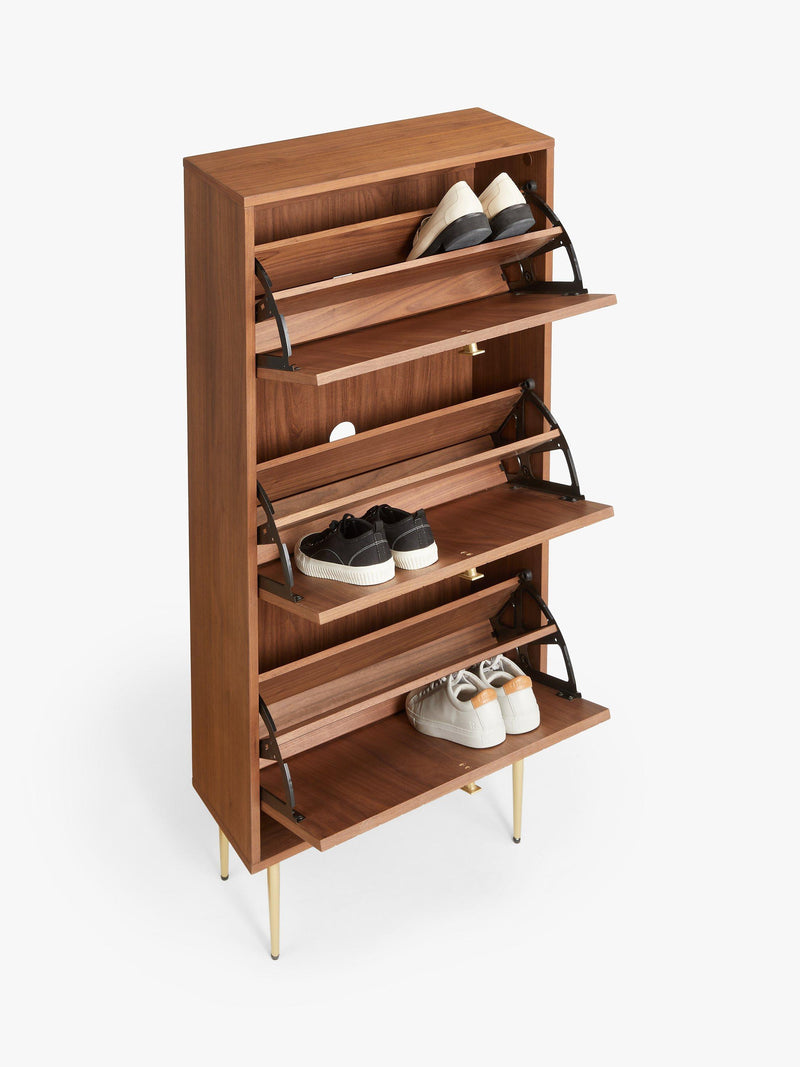 John Lewis Harvard Tall Shoe Storage Unit in Walnut (British brand)