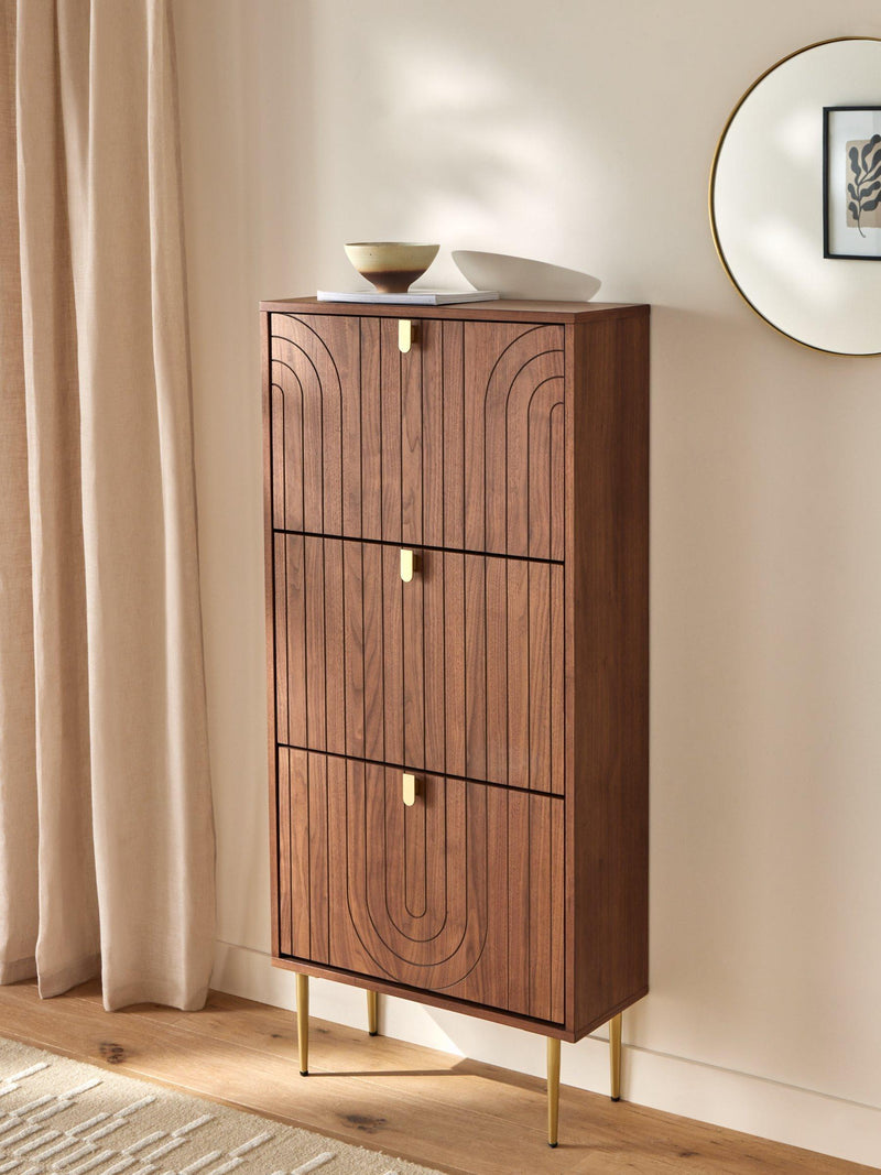 John Lewis Harvard Tall Shoe Storage Unit in Walnut (British brand)