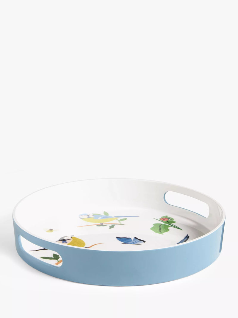 John Lewis wildlife print round melamine tray, UK version