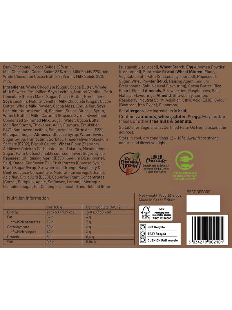 Holdsworth Exclusive Dessert Collection assorted chocolate box 185g, UK version