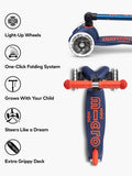 Micro Scooters Mini Deluxe faltbarer LED-Roller - Britisches Produkt