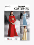 Simplicity sewing pattern medieval dress costume S9812, UK version