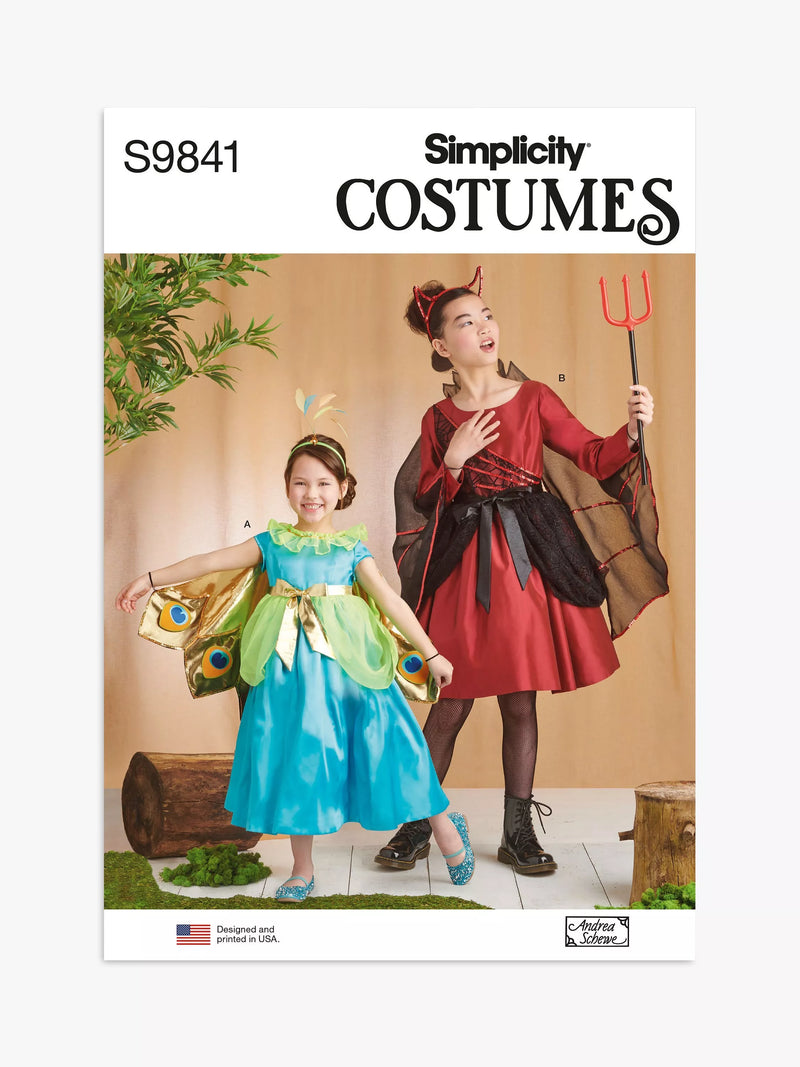 Simplicity sewing pattern S9841 for girls costumes imported from the UK