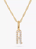 Edge of Ember 14ct gold diamond initial pendant 0.05ct, UK version