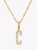 Edge of Ember 14ct Gold Diamond Initial Pendant Necklace 40cm