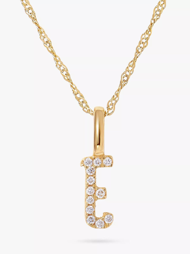 Edge of Ember 14 Karat Gold Diamant Initial Anhänger Halskette 40cm