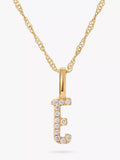 Edge of Ember 14ct Gold Diamond Initial Pendant Necklace 40cm