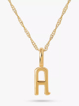 John Lewis Edge of Ember 14ct Gold Initial Pendant Necklace, Yellow Gold- Buy online at McGrocer