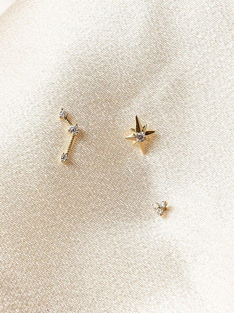 Edge of Ember diamond North Star stud earrings 0.7cm (British brand)