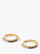 John Lewis Edge of Ember 14ct Gold Sapphire Huggie Hoop Earrings 0.8cm- Buy online at McGrocer