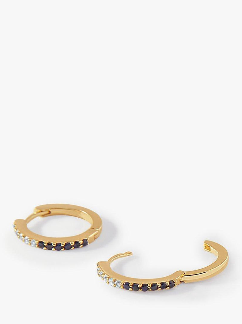Edge of Ember 14ct gold huggie hoop earrings with sapphires (British brand)