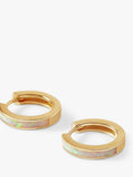 Edge of Ember 14ct gold opal huggie hoop earrings (British brand)