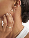 Edge of Ember pearl hoop earrings gold 1.5cm - British product