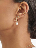 Edge of Ember gold hoop earrings freshwater pearl - British product