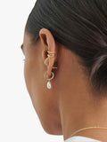 Edge of Ember gold hoop earrings freshwater pearl - British product