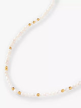 John Lewis Edge of Ember Summer Freshwater Pearl Beaded Necklace, Gold/Cream- Buy online at McGrocer