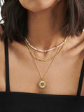 Edge of Ember freshwater pearl beaded necklace 38cm, imported from the UK