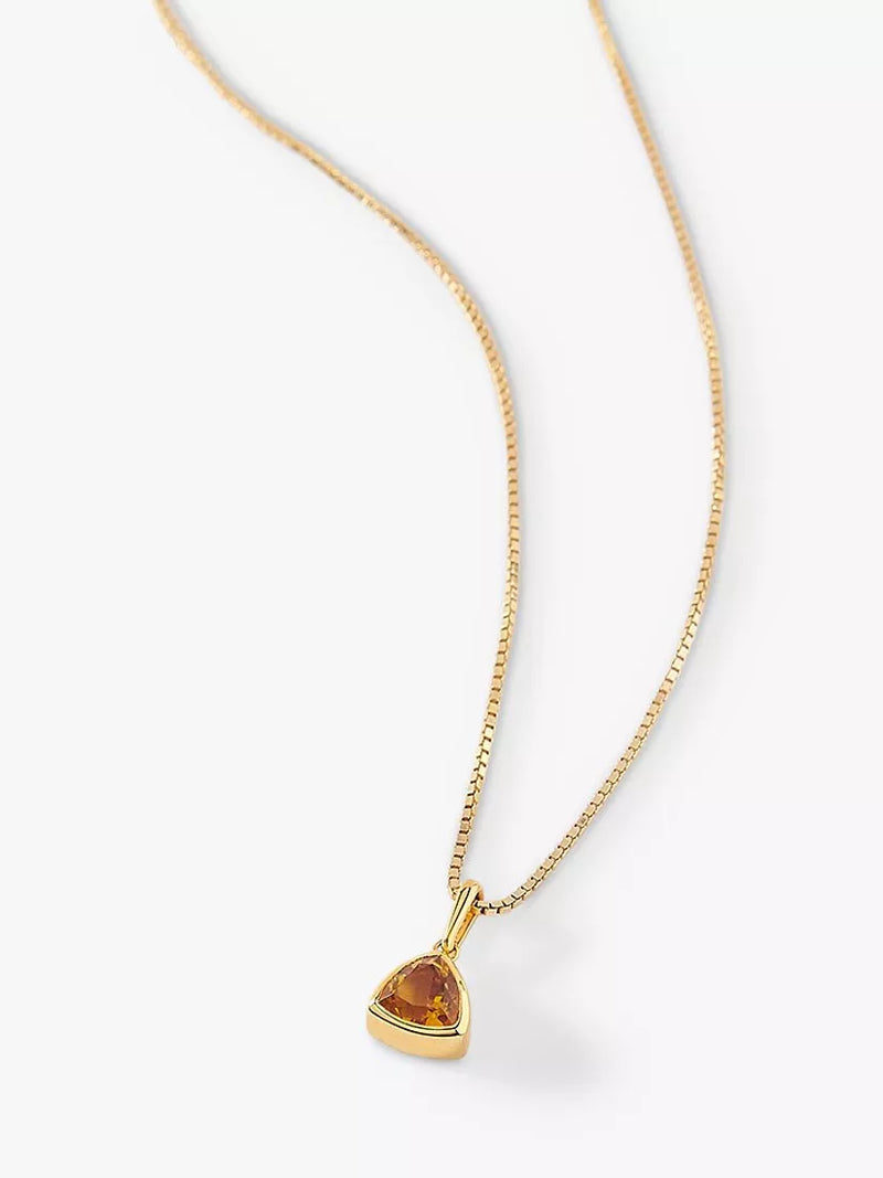 Edge of Ember Triangle Birthstone Pendant Necklace