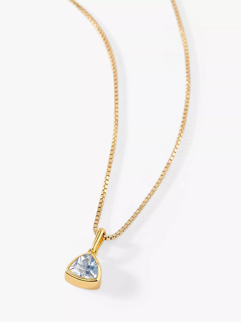 Edge of Ember Triangle Birthstone Pendant Necklace