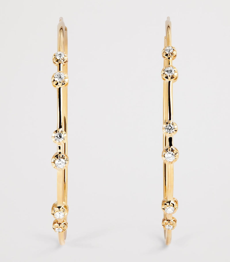 Jacquie Aiche yellow gold diamond Sophia hoop earrings - British product