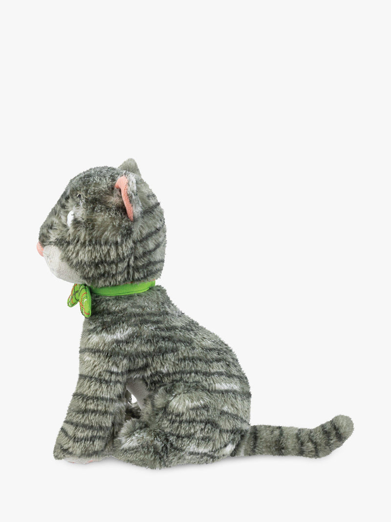 Julia Donaldson cat soft toy with green scarf, UK version