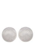 Eclectica round clip-on rhodium earrings 2cm, UK version