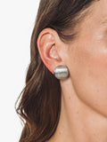 Eclectica round clip-on rhodium earrings 2cm, UK version
