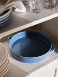 John Lewis blue round stoneware pie dish 26.5cm, UK version