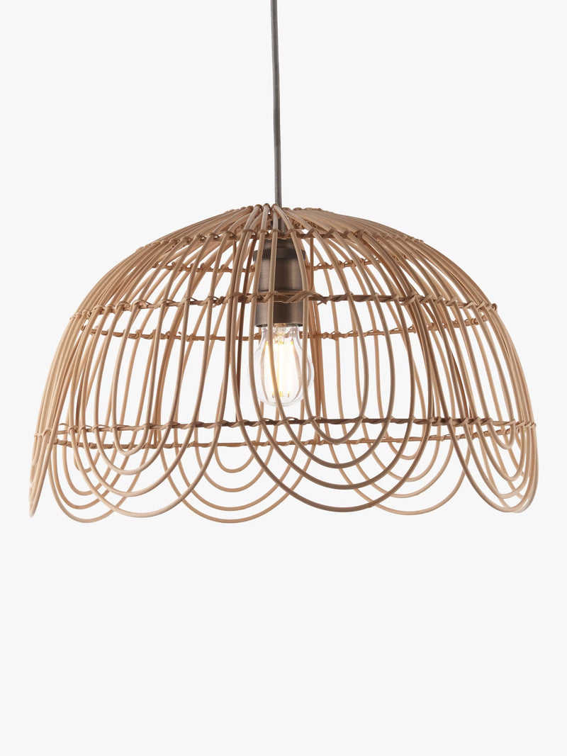 John Lewis Aria rattan ceiling shade natural 45cm diameter - British product
