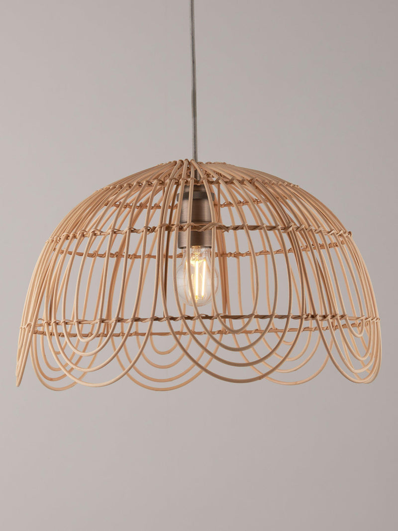 John Lewis Aria rattan ceiling shade natural 45cm diameter - British product