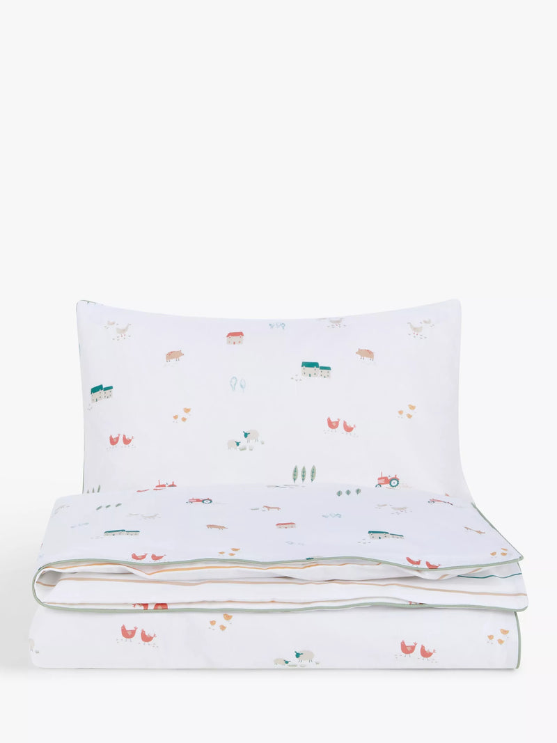 John Lewis toddler reversible duvet cover set, cotbed 120x140cm, UK version