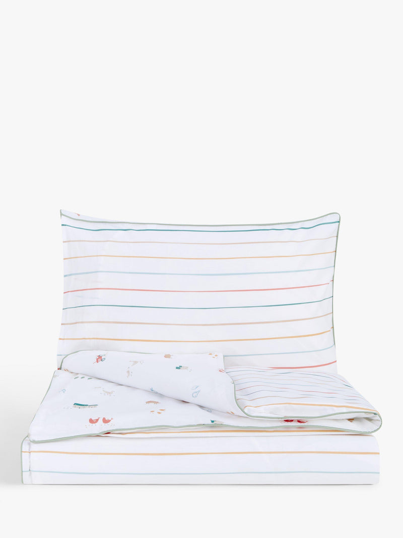 John Lewis toddler reversible duvet cover set, cotbed 120x140cm, UK version