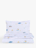 John Lewis Sail Away Print Reversible Toddler Pure Cotton Duvet Cover and Pillowcase Set, Multi - McGrocer