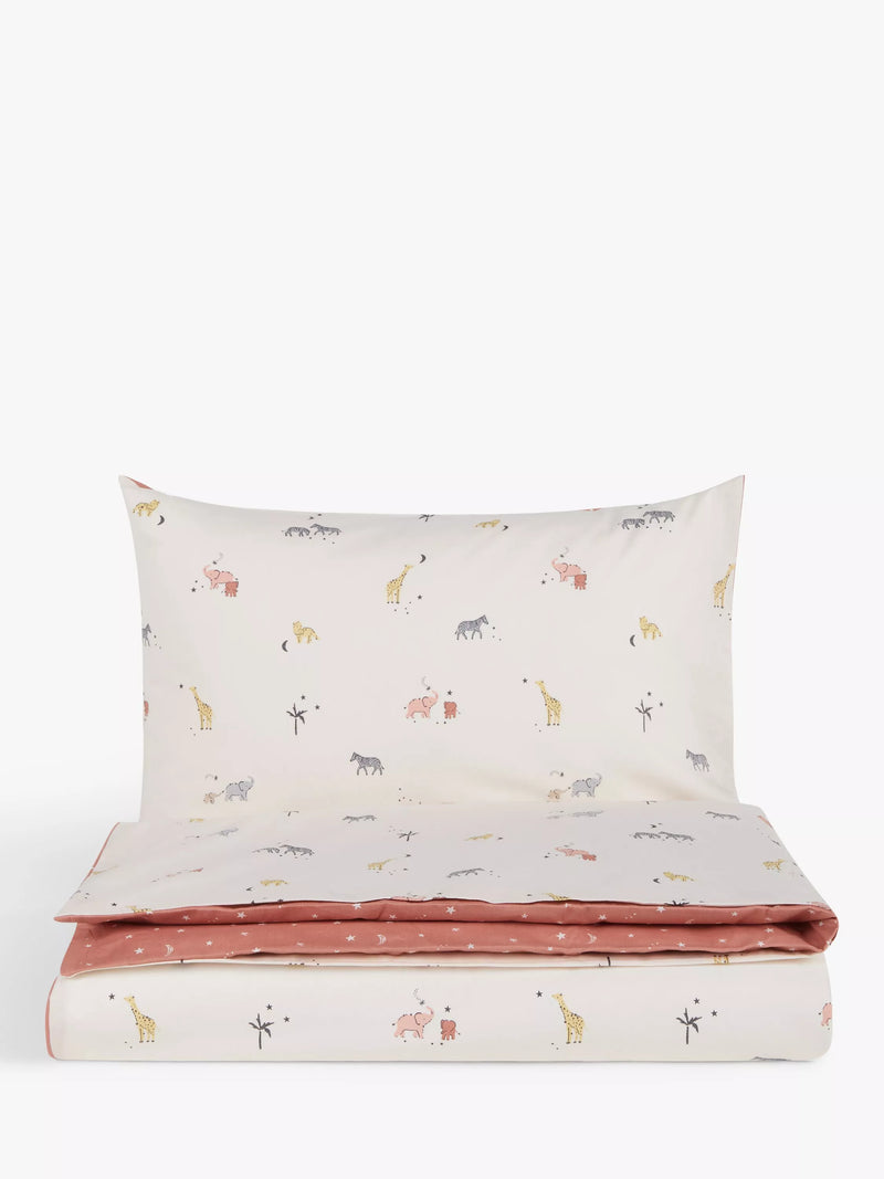John Lewis Celestial Safari reversible duvet cover set cot size, UK version