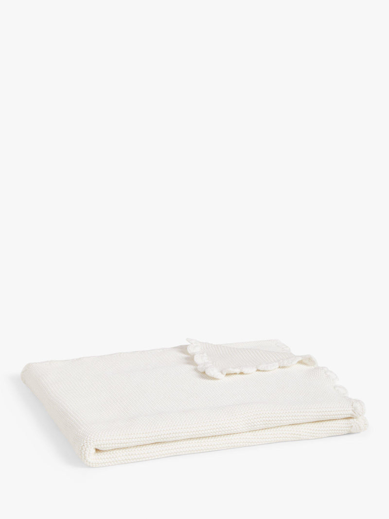 John Lewis scalloped cotton baby blanket 100 x 80cm, UK version