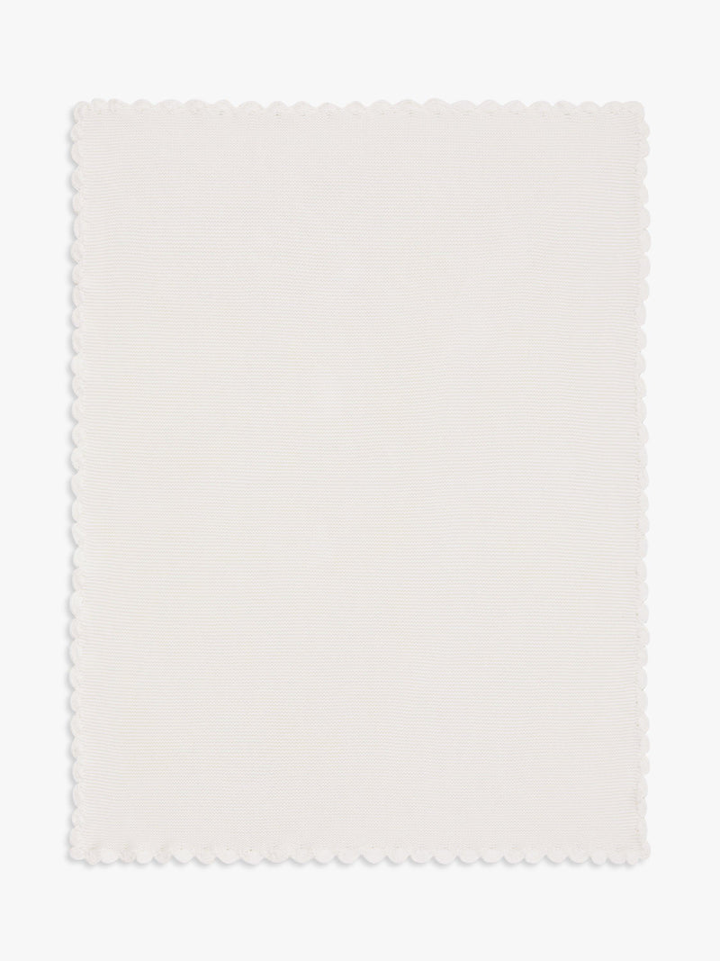 John Lewis scalloped cotton baby blanket 100 x 80cm, UK version