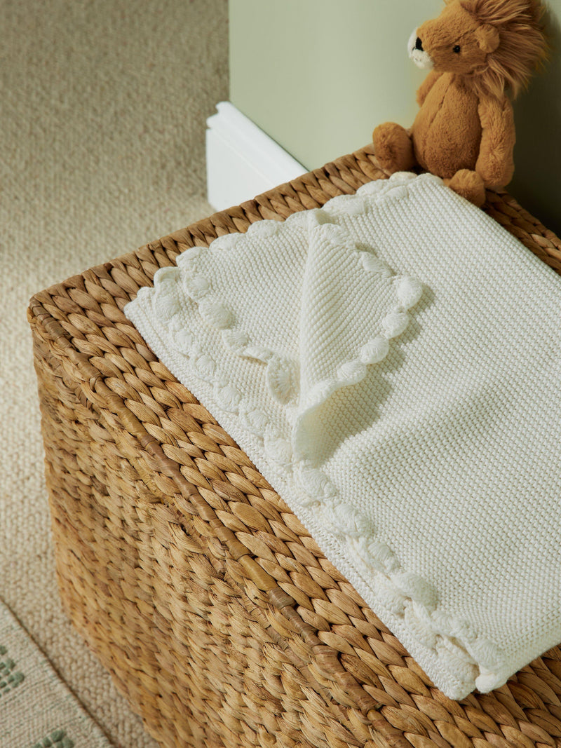 John Lewis scalloped cotton baby blanket 100 x 80cm, UK version
