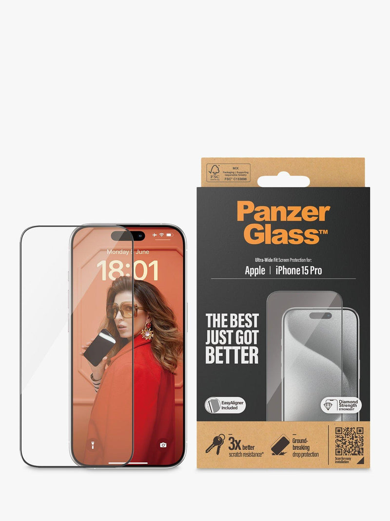 PanzerGlass screen protector iPhone 15 Pro (British brand)