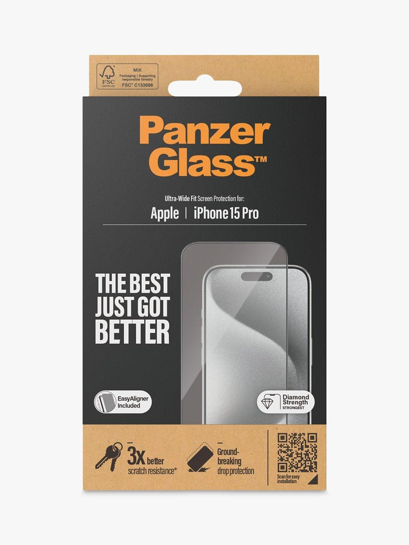 PanzerGlass screen protector iPhone 15 Pro (British brand)