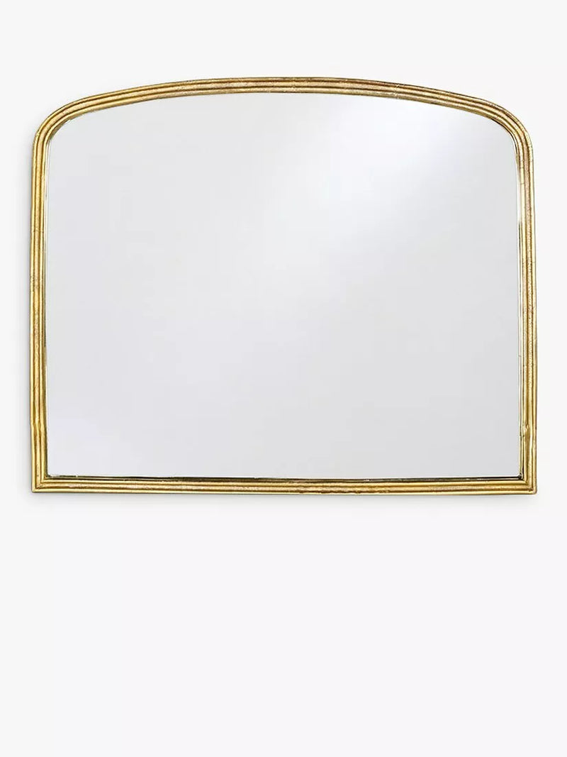 Nkuku Almora arched overmantel mirror antique brass finish - British product