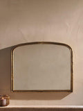 Nkuku Almora arched overmantel mirror antique brass finish - British product