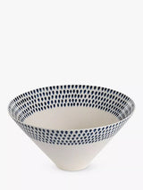 John Lewis nkuku Indigo Drop Ceramic Serving Bowl, Cream/Indigo, 25cm- Buy online at McGrocer