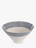 nkuku indigo drop ceramic serving bowl 25cm, imported from the UK