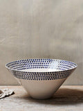nkuku indigo drop ceramic serving bowl 25cm, imported from the UK