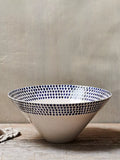 nkuku indigo drop ceramic serving bowl 25cm, imported from the UK