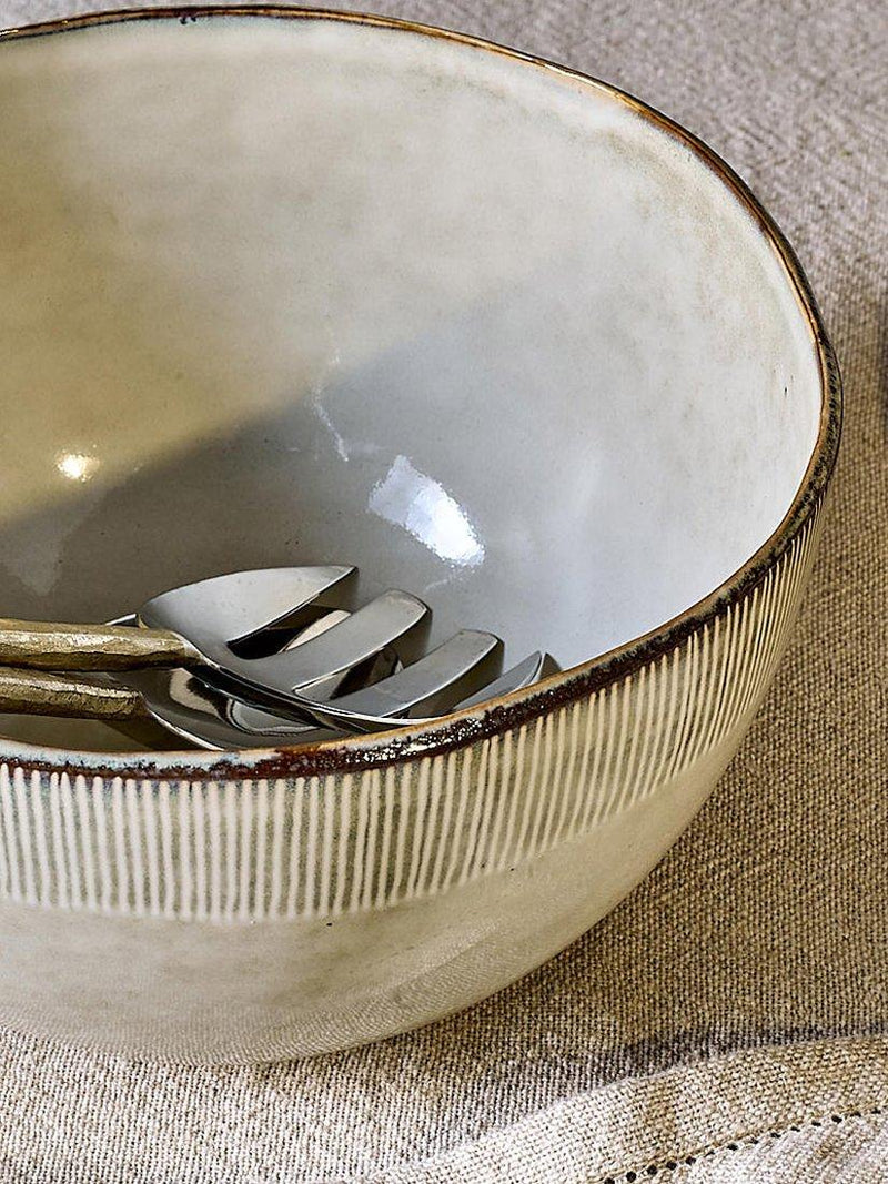 nkuku Malia stoneware serving bowl cream 24cm (British brand)