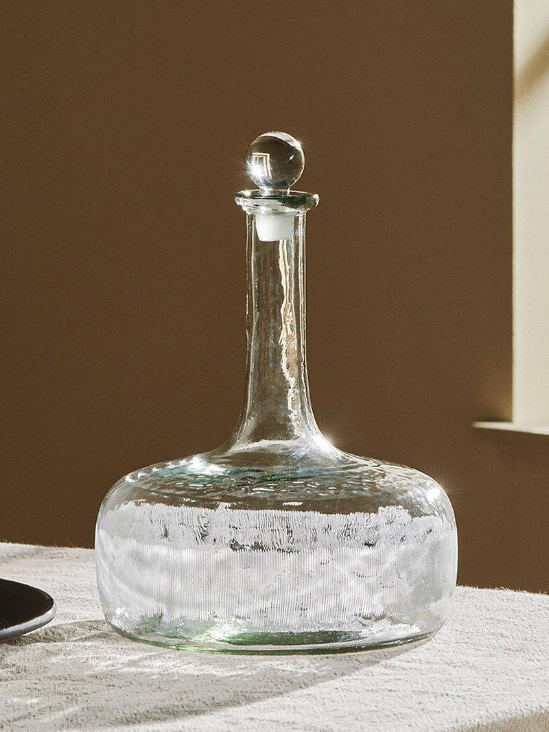nkuku Anara etched clear glass decanter 750ml (British brand)