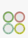 Designers Guild Ikebana porcelain dinner plates set of 4, 27cm, multi floral patterns - British product