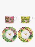 Designers Guild porcelain cup and saucer set with Ikebana floral design, 220ml - British product