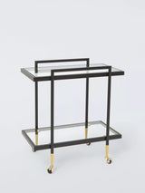 John Lewis Swoon Cole Glass Bar Cart, Black- Buy online at McGrocer